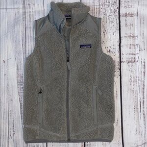 Patagonia Charcoal Teddy Bear Zip-Up Fleece Vest